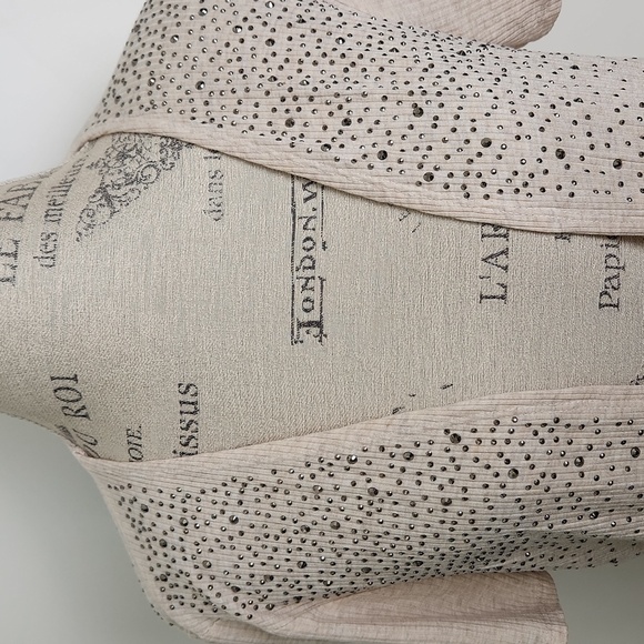 Rhinestone Short Sleeve Duster Cardigan - Picture 12 of 12